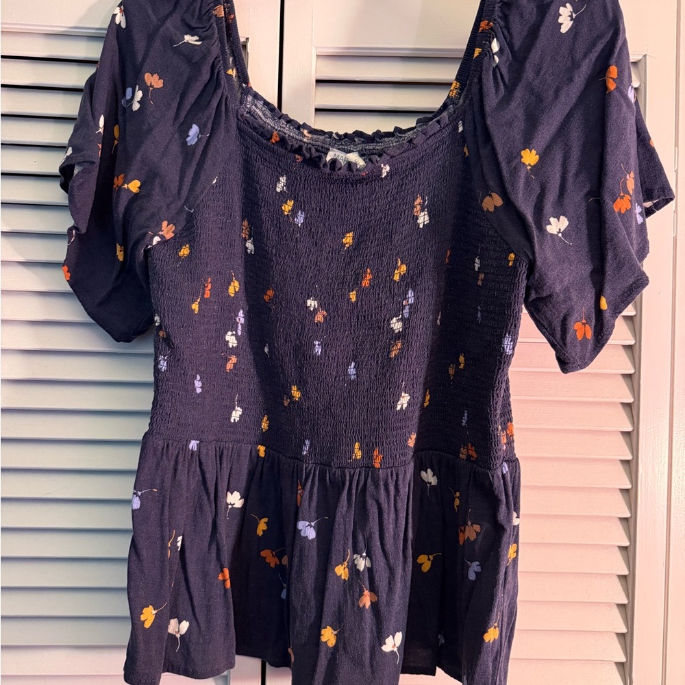 Floral Smocked Top with Flowy Sleeves